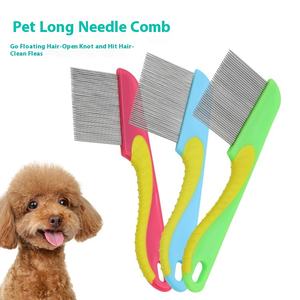 للبيع بالجملة من الفولاذ المقاوم للصدأ للكلاب والقطط يزيل القمل والبيض المفتوح للعناية بالحيوانات الأليفة مشط فرس البحر مصنوع من البلاستيك - Product Image 3