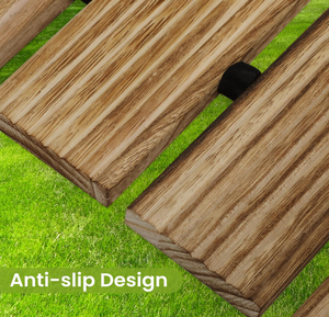 Allée de jardin en bois clair antidérapante, chemin droit enroulable pour jardin, allée décorative pour mariage ou fête dans la cour - Product Image 2