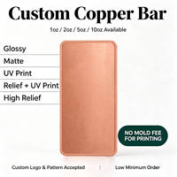 Barre de cuivre pur .999 de 1 oz personnalisée, colorée, motif Anime Beauté, lingot de cuivre de 1 once pour collectionneur