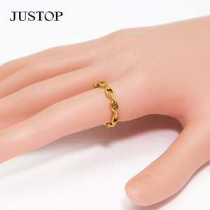 แหวนสแตนเลสแท้ชุบทองคำแท้จากโรงงานขายส่ง ไม่ลอก ไม่ดำ กันน้ำ เป็นมิตรต่อสิ่งแวดล้อม ดีไซน์คลาสสิก - Product Image 2