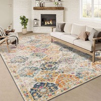 Moderner Plüsch-Teppich, Umweltfreundlich, Waschbar, Rutschfest, Niedrigflorig, Weicher Teppich für Wohnzimmer, Schlafzimmer, Esszimmer, Heimdekoration