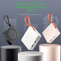 Chuangxinxin Banque d'alimentation magnétique 2-en-1 5000 mAh Portable 22,5W/20W Charge rapide bidirectionnelle QC3.0 Affichage LED Charge sans fil