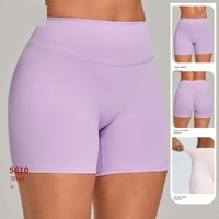 Qiushahu Hou V Ensemble 2 pièces de shorts de sport et yoga respirants pour femme, taille haute, effet galbant fessier, amincissant, pour cyclisme en extérieur