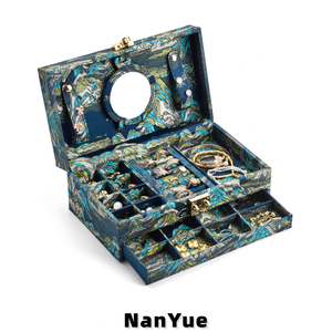 Nouvelle boîte à bijoux rectangulaire de grande capacité de style chinois, boîte de présentation multifonctionnelle pour collection de bijoux pour femmes, boîte cadeau de mariage - Product Image 5