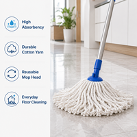 Recharges de balai en coton coupé sur mesure pour le nettoyage des sols de cuisine, de salle de bain, de maison et de bureau en bois dur