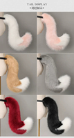 Ensemble de costume cosplay anime avec oreilles et queue de renard en fausse fourrure, serre-tête oreilles de loup réalistes et queue en peluche avec ceinture réglable