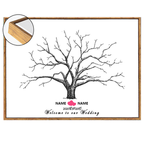 Cadre photo en bois pour bricolage, signe d'<span class=keywords><strong>empreintes</strong></span> digitales de <span class=keywords><strong>mariage</strong></span> occidental personnalisé, cadeau souvenir d'invité en peinture - Product Image 2