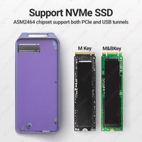 JEYI 40Gbps USB M.2 NVMe SSD حاوية ألومنيوم M2 Type-c علبة محرك أقراص صلبة متوافقة مع منتج Thunderbolt مستعمل