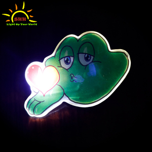 Đáng Yêu Động Vật Có Hình Dạng Phù Hiệu/LED Nhấp Nháy Pin Huy Hiệu/Tùy Chỉnh Nhấp Nháy Huy Hiệu - Product Image 4