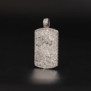 Модная новинка 2026: Медный квадратный кулон с цирконами и бриллиантами, ожерелье с медным кулоном 15 мм, цепочка кубинского плетения с муассанитом - Product Image 5