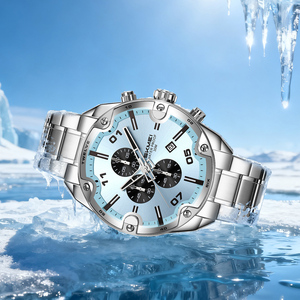 Montre à quartz pour homme sportive à cadran spiralé, trois aiguilles, six aiguilles, en acier inoxydable, nouvelle mode, haute qualité, personnalisée, étanche - Product Image 1