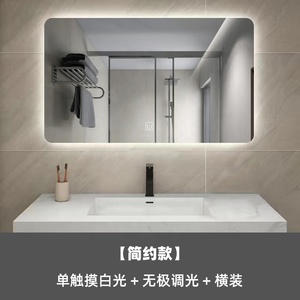 Tùy chỉnh cảm ứng thông minh defogging thời gian hiển thị chiếu sáng khung nhôm <span class=keywords><strong>LED</strong></span> thông minh Gương phòng tắm cho khách sạn căn hộ - Product Image 4