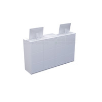 Table blanche personnalisée pour lunettes de soleil, présentoir de luxe à plusieurs niveaux avec cadre métallique, pour magasin optique