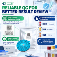 Panel Reagen Uji Gas Darah Hewan COEI Acid Base Ten Test, Disk 100 Mikroliter VB50, Kompatibel untuk Klinik Darurat