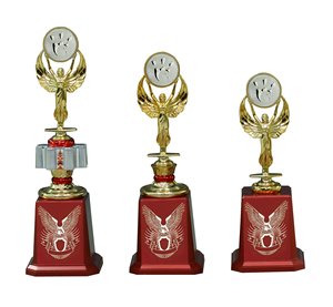 Trofeo Metálico para Campeonatos Deportivos, Baloncesto, Fútbol, Corona, Cubierta Superior de Dos Orejas - Product Image 6