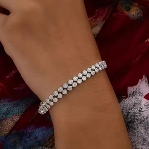 Venta caliente diseño único pulsera de tenis para mujer 944 plata moissanita diamante 10K 14K oro joyería fina pulsera - Product Image 1