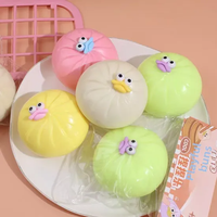 AiJH Jouet à presser en TPR souple, en forme de bec de canard et de chignon coloré, jouet de décompression anti-stress, jouet sensoriel, cadeau pour enfants et adultes