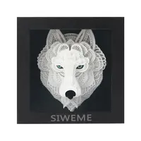 SIWEME Original de papel de diseño respetuoso del medio ambiente Animal cabeza de Lobo 3D escultura de pared manualidades de papel para decoración regalo
