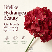 Bunga Hydrangea Buatan 70cm Kelopak Sutra Lembut Batang Fleksibel Dekorasi Bunga Cetak untuk Pernikahan Rumah Lanskap Taman