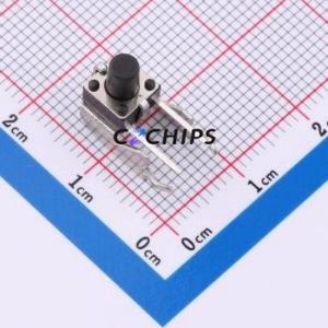 TC-6615C-6*6*8.0 Tactile Switch Through hole,6x6mm Switch Single Pole Single Throw Round Button 2.6N Right Angle Insert - Product Image 1
