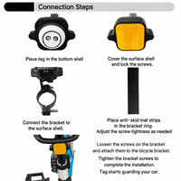 Luz Trasera para Bicicleta 4G LTE Fácil de Instalar con GPS, Rastreador Inteligente Beidou LBS, Resistente al Agua IPX5, Función de Localización de Bicicleta, Plástico