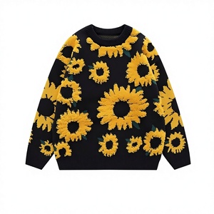 <span class=keywords><strong>Pull</strong></span> tricoté en peluche motif floral Tournesol Cerf pour <span class=keywords><strong>Homme</strong></span> et Femme, Automne Hiver, Style Rétro Ample et Décontracté, Tendance, Chaud, Marque - Product Image 6