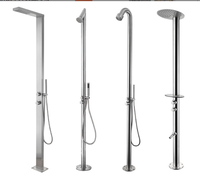 Pommeau de douche vertical à colonne autoportante en acier inoxydable pour piscine extérieure personnalisée