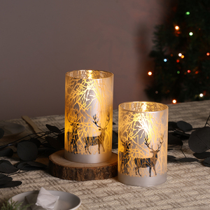 Decorazione Natalizia a Forma di Cervo con Fiamma 3D Realistica di Matti, Funzionante a Batteria, con Telecomando, Candela LED in Vetro Rosso con Cera di Paraffina - Product Image 3