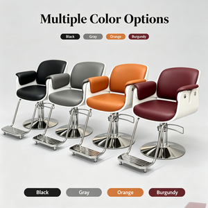 Ajustable en Altura 360° °   Sillón de Barbero Giratorio de Cuero, Silla de Estilismo Moderna y Ecológica <span class=keywords><strong>para</strong></span> Peluquería y Barbería - Product Image 6