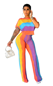 KY Piernas anchas Pantalones de cintura alta Nueva camiseta colorida Patalon Pour Femmes Trajes de mujer Elegantes - Product Image 5