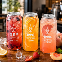 Boîtes de boisson en PET 330ml 500ml 650ml avec couvercles à ouverture facile à anneau, emballage transparent avec logo personnalisé pour jus et soda