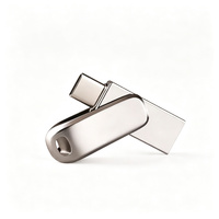Flashdisk Grosir 2 in 1 Tipe C USB 2.0 3.0 OTG 4GB 8GB 16GB 32GB 64GB 128GB Putar Berbahan Metal Logo Custom Pendrive Memory Stick