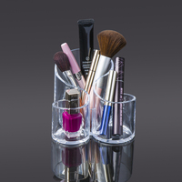 Boîte de rangement pour maquillage en gros, en acrylique transparent, avec 3 compartiments, ensemble d'organisateurs de cosmétiques empilables