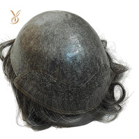 Sistema Capilar de Piel Sintética Superfina de 0.08 mm al por Mayor, Tupé de Encaje Frontal para Hombre