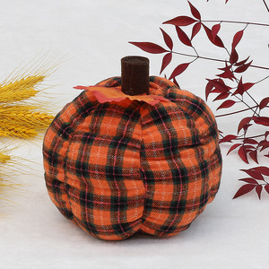Decoraciones de Calabaza de Tela a Cuadros para Acción de Gracias, Adornos de 4 y 6 Pulgadas para el Festival de la Cosecha - Product Image 4