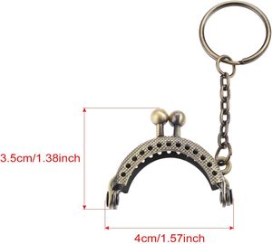 Mtsooning PCS Arch <b>Purse</b> Frame Silver Kiss Clasp Lock Coin Bag Metal Frame With Key Ring For DIY Craft Bag Handle Sewing X Cm - Product Image 4