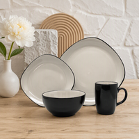 Service de table personnalisé en céramique et porcelaine carrée, en couleur unie, pour les plats de restaurant