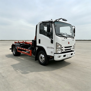 Camion benne à benne basculante Qingling avec moteur Isuzu 4KB1, économique en carburant, boîte manuelle 5 vitesses, bras hydraulique amovible pour déchets - Product Image 4