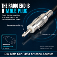 Adaptateur radio DIN mâle à entrée directe, compatible avec un connecteur automobile de type FAKRA, adaptateur radio de type FAKRA vers DIN mâle