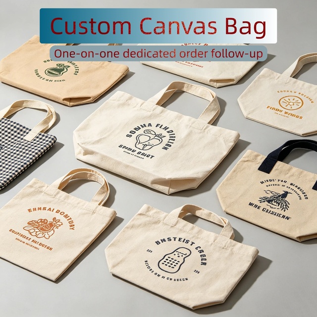 Recycled Cotton Canvas Tote Bag with Custom Logo Plain Color Wholesale Options-Multi-Purpose for Makeup Storage & Travel