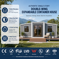 Maison préfabriquée à double aile de 20, 30 ou 40 pieds, alimentée à l'énergie solaire hors réseau, 1 à 4 chambres, maison conteneur moderne modulaire extensible
