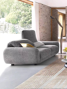 Sofá de tela de lujo ligero italiano, diseñador moderno minimalista, villa, sala de estar, sofá recto plegable con respaldo alto - Product Image 3
