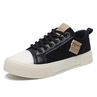 Chaussures décontractées basses tendance pour hommes pour le printemps, baskets plateforme en velours côtelé toutes saisons, grandes tailles, semelle intérieure en EVA