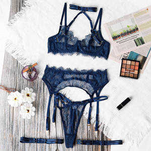 Ensemble de lingerie sexy en dentelle ajourée ultra-fine, nouvelle collection européenne et américaine <span class=keywords><strong>2026</strong></span>, style français, effet push-up, transparent - Product Image 5