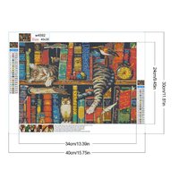 Étagère personnalisée 40x30CM Décoration intérieure chat Peinture diamant ronde complète 5D Acrylique Peinture diamant personnalisée Décoration murale