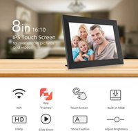 Bingkai Foto Digital Layar Sentuh IPS 8 Inci WiFi Penyimpanan 16GB Dapat Dipasang di Dinding Mendukung Pemutaran MP4 Berbagi Foto Melalui Frameo