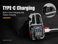 Lampe torche LED COB multifonctionnelle rechargeable par USB, étanche, porte-clés, ouvre-bouteille, brise-vitre, lumière d'urgence en aluminium