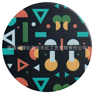 Sous-verre rond en céramique Tian Tian Hong, motif dessin animé, isolant thermique, antidérapant, pour tasse à thé, cadeau promotionnel, design personnalisé - Product Image 5