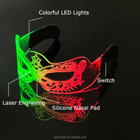Lunettes LED en acrylique tendance en gros, 7 couleurs, 12 modes, qui brillent dans le noir pour hommes et femmes, pour Pâques, Halloween, fête des Mères