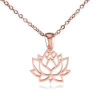 Femmes collier bijoux acier inoxydable 18K or Lotus pendentifs collier argent Lotus fleur collier